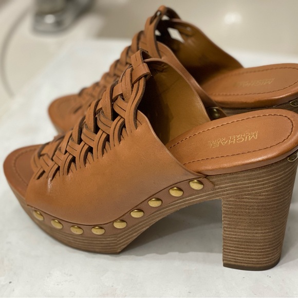 Michael KORS Wesley block heels leather mules excellent condition 5 inch heels - Picture 6 of 9